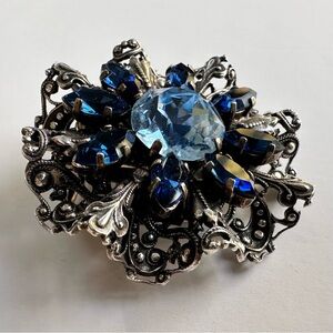 Vintage 1950s Christian Dior Rhinestone Dual Brooch & Scarf / Dress Clip